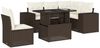 vidaXL 6-tlg. Garten-Sofagarnitur mit Kissen Braun Poly Rattan 3269173 Bild 2