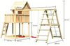 Karibu Stelzenhaus Frieda mit Doppelschaukelanbau mit Klettergerüst Ohne Rutsche Bild 2