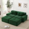 Cloud Modulsofa Boneless U-förmiges Sofa,bequemes Corduroy-Cloud-Sofa Modulares Sofa mit Ottoman Modulares Zweisitzer-Sofa 2-Sitzer Sofa mit Tiefem Sitz für Wohnzimmer Montagefreies Sofa,Corduroy,Grün, Bild 3