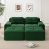 Cloud Modulsofa Boneless U-förmiges Sofa,bequemes Corduroy-Cloud-Sofa Modulares Sofa mit Ottoman Modulares Zweisitzer-Sofa 2-Sitzer Sofa mit Tiefem Sitz für Wohnzimmer Montagefreies Sofa,Corduroy,Grün, Bild 2