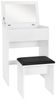 ML-Design Schminktischset mit Hocker und Spiegel, Holz weiß, 60 x 40 x 122 cm Bild 4