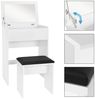 ML-Design Schminktischset mit Hocker und Spiegel, Holz weiß, 60 x 40 x 122 cm Bild 2