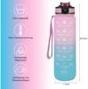 CALIYO Trinkflasche 1 Liter Sport-Wasserflasche mit Strohhalm und Zeitmarkierungen, Auslaufsichere Tritan-Trinkflasche, BPA-frei für Sportart Bild 3