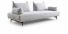 KAWOLA Sofa CANE Schlafsofa Daybed mit 2 Armlehnkissen Stoff grau 80 x 100 x 210 cm Bild 3