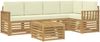 vidaXL Outdoor-Sofagarnitur 6 pcs Weiß und Creme 59 x 59 x 37 cm 3391865 Bild 2