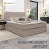 Juskys Boxspringbett Detroit 180x200 cm - Hochwertiger Chenille Stoff, inklusive Topper, komfortable Einstiegshöhe - Beige Bild 2