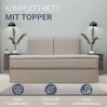 Juskys Boxspringbett Detroit 180x200 cm - Hochwertiger Chenille Stoff, inklusive Topper, komfortable Einstiegshöhe - Beige Bild 4
