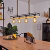 »Bianconese«, Hängelampe aus Metall/Holz/Hanfseil in Schwarz/Natur im Vintage Design, Hängeleuchte im offenen Design mit Holzbalken und Schirm in Gitter-Optik, 4-flammig, 4 x E27 max. 40 Watt Bild 4