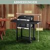 Holzkohlegrill mit Deckel OLLI [Inkl. Grillmatte, Bürste & Handschuhe] Grillwagen Edelstahl-Griff Standgrill Kohlegrillwagen Bild 2