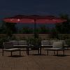 vidaXL Doppel-Sonnenschirm mit LED-Leuchten Bordeauxrot 449x265 cm 362957 Bild 3