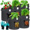 Yorbay Pflanzkübel 5x Pflanzsack aus Vliesstoff, 60L auswählbar, Pflanzen Tasche (Mit 1 Paar Gartenhandschuhe), Pflanztopf Pflanzensack für Kartoffeln,Tomaten,Blumen,Pflanzen,Gemüse Bild 5