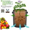 Yorbay Pflanzkübel 5x Pflanzsack aus Vliesstoff, 60L auswählbar, Pflanzen Tasche (Mit 1 Paar Gartenhandschuhe), Pflanztopf Pflanzensack für Kartoffeln,Tomaten,Blumen,Pflanzen,Gemüse Bild 3