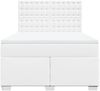 vidaXL Boxspringbett mit Matratze Weiß 140x200 cm Kunstleder 3290725 Bild 4