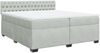 vidaXL Boxspringbett mit Matratze Hellgrau 200x200 cm Samt 3286408 Bild 2
