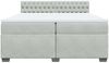 vidaXL Boxspringbett mit Matratze Hellgrau 200x200 cm Samt 3286408 Bild 4