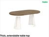 MEBLINI Esstisch Rund Ausziehbar aus Metall - 100-176x76 cm - CONEY - Davos Eiche/Kaschmir - Loft - Esszimmertisch Modern - Küchentisch - Ausziehtisch - Round Dining Table Bild 2