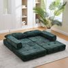 Klappsofa Bett mit Kopf- & Lendenkissen, multifunktionales Schlafsofa, 2-in-1 Faltsofa mit hochdichtem Schaumstoff,Smaragd Bild 2