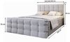 Masseno Boxbett SLAT 180x200 cm mit Bonell Matratze und Topper, Doppelbett, Polsterbett mit Kopfteil, Boxspringbett Bild 4