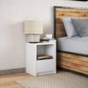 vidaXL Nachttisch mit LED-Leuchten Weiß Holzwerkstoff 852019 Bild 4