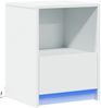 vidaXL Nachttisch mit LED-Leuchten Weiß Holzwerkstoff 852019 Bild 3