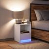 vidaXL Nachttisch mit LED-Leuchten Weiß Holzwerkstoff 852019 Bild 5