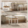 HOMCOM Couchtisch 2er-Set, mit Stahlgestell (Kaffeetisch, 2-St, Eckiger Beistelltisch), für Wohnzimmer, bis 30 kg Belastbar, Weiß+Eiche Bild 4