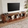 TV-Schrank Vintage 180 cm Walnuss Klapptüren gold Griffe stabile Beine bis 60 kg Bild 4