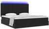 vidaXL Bett mit Stauraum und LED mit LED Schwarz 200 x 200 cm Samt 3372689 Bild 3