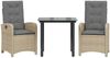 vidaXL 3-tlg. Garten-Essgruppe mit Kissen Beigemischung Poly Rattan 3212400 Bild 2