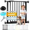 KIDIZ® Schutzgitter für Treppen | Tür, Auto Close Kindertreppengitter ohne Bohren | 90° Stop, Absperr Türschutzgitter, schwenkbare Trennwand, Treppenschutzgitter, Klemmen 74-87 cm WEISS Bild 5