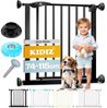 KIDIZ® Schutzgitter für Treppen | Tür, Auto Close Kindertreppengitter ohne Bohren | 90° Stop, Absperr Türschutzgitter, schwenkbare Trennwand, Treppenschutzgitter, Klemmen 74-87 cm WEISS Bild 3