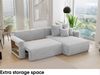 MEBLINI Schlafcouch mit Bettkasten - 260 x 160 x 78 cm - Hellgrau Cordstoff - NAPLES - Kleines Ecksofa mit Schlaffunktion - Sofa mit Relaxfunktion und Kissen - Kleine Couch L-Form - Eckcouch Bild 4