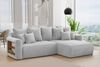 MEBLINI Schlafcouch mit Bettkasten - 260 x 160 x 78 cm - Hellgrau Cordstoff - NAPLES - Kleines Ecksofa mit Schlaffunktion - Sofa mit Relaxfunktion und Kissen - Kleine Couch L-Form - Eckcouch Bild 2