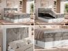 Boxspringbett mit Stauraum TRAVIT KING, Bett mit Gasdruckfedern, Multipocket Matratze H4 und Topper T25, zwei Bettkästen - 180 x 200 cm - Hellbraun Cord Bild 2
