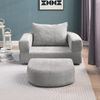 Sofa modular (H 41 x T 101 x B 90 cm nicht angegeben) – Lichtgrau Chenille, modernes, platzsparendes Wohnsofa Bild 2