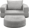 Sofa modular (H 41 x T 101 x B 90 cm nicht angegeben) – Lichtgrau Chenille, modernes, platzsparendes Wohnsofa Bild 5