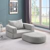 Sofa modular (H 41 x T 101 x B 90 cm nicht angegeben) – Lichtgrau Chenille, modernes, platzsparendes Wohnsofa Bild 3
