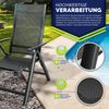 tillvex Gartenstuhl Premium 1 Stück Anthrazit klappbar aus Aluminium | Hochlehner mit Armlehnen | Klappstuhl verstellbar | Klappsessel Balkon Garten Terrasse Bild 2