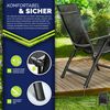 tillvex Gartenstuhl Premium 1 Stück Anthrazit klappbar aus Aluminium | Hochlehner mit Armlehnen | Klappstuhl verstellbar | Klappsessel Balkon Garten Terrasse Bild 4