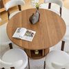 STILVORA Esstisch für 4-6 Personen runder Küchentisch mit zwei Lagerhallen im Landstil (Wohnzimmertisch mit Geräumige Doppellager, ideal für Esszimmer, Küche und Wohnzimmer), wasserdicht leicht zu reinigen und langlebig Bild 4