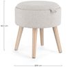 Hocker Zoya aus Bouclè-Stoff, Hellgrau, 39 x 39 x 43 cm Bild 5