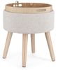 Hocker Zoya aus Bouclè-Stoff, Hellgrau, 39 x 39 x 43 cm Bild 2