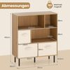 6-Würfel Bücherregal mit 3 Abnehmbaren Faltbaren Stoffschubladen 3-stufige Kommode Natur Bild 2
