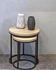 Beistelltisch >47487< (2er Set) in eiche, schwarz, MDF, Metall - 43x32cm (HxD) Bild 4