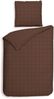 Heckett & Lane Mako-Satin Bettwäsche 135x200 Diamante Marsala rotbraun Wende Karo uni Bild 4