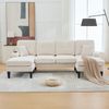 4-Sitzer Wohnlandschaft in U-Form B 250 x T 130 x H 88 cm aus Cord in Beige Bild 4
