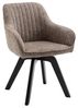 riess-ambiente Polsterstuhl LIVORNO taupe/natur- Microfaser, Buchenholz, 180° drehbar, zeitlos (Einzelartikel, 1 St), Esszimmer · Auto-Return-Funktion · Massivholz · mit Armlehne · Retro Bild 4