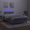 vidaXL Boxspringbett mit Matratze & LED Samt Hellgrau 120x200 cm, Härtegrad: H2 [3134273] Bild 4