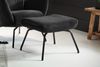 KAWOLA Sessel LOTTE Ohrensessel velvet schwarz mit Hocker 117 x 82 x 79 cm Bild 5