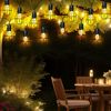 LED Solar-Lichterkette, 10x Retro Gitter-Laterne, L 200 cm Bild 3